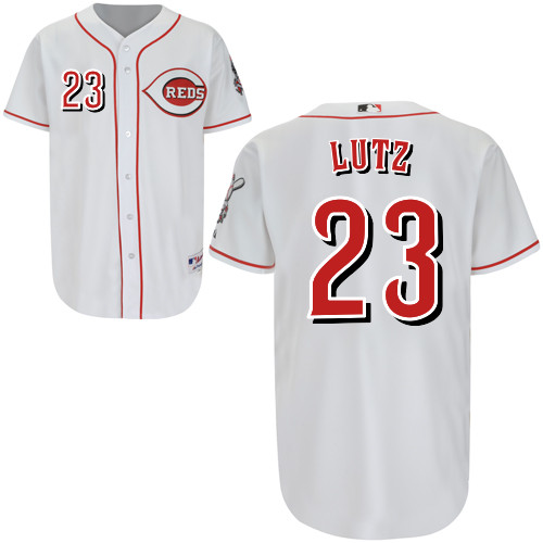 Donald Lutz #23 Youth Baseball Jersey-Cincinnati Reds Authentic Home White Cool Base MLB Jersey
